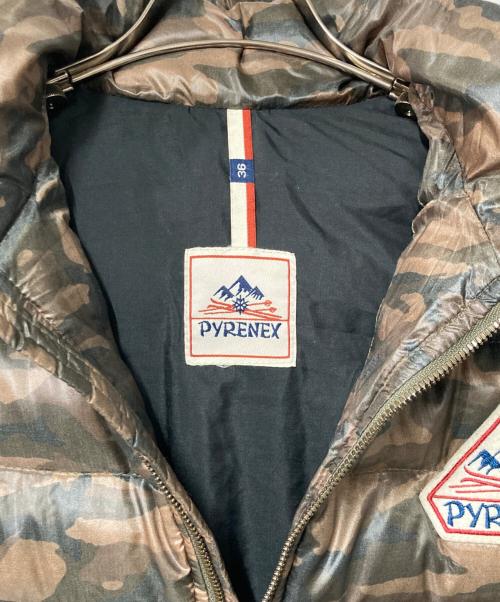 Pyrenex（ピレネックス）Pyrenex (ピレネックス) カモ柄フーデットダウンベスト オリーブ×ブラウン サイズ:36の古着・服飾アイテム