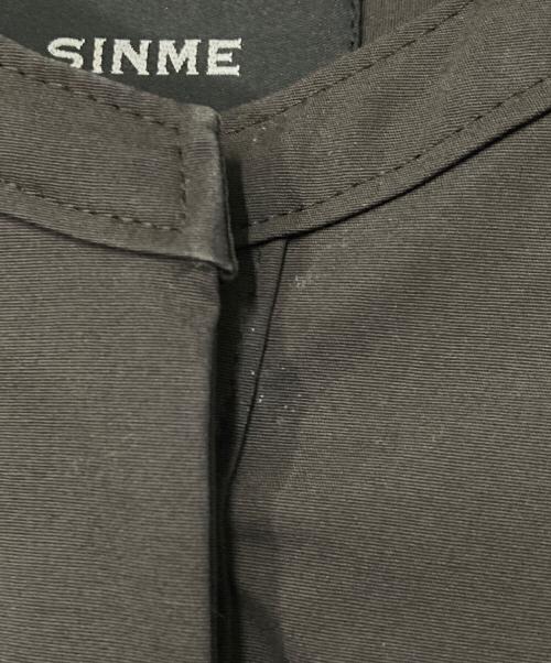 SINME（シンメ）SINME (シンメ) バンドカラーボリュームシャツ プルオーバーシャツ ダークブラウン サイズ:Mの古着・服飾アイテム