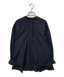 SINME（シンメ）の古着「バンドカラーボリュームシャツ プルオーバーシャツ」｜ネイビー