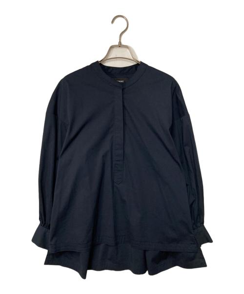 SINME（シンメ）SINME (シンメ) バンドカラーボリュームシャツ プルオーバーシャツ ネイビー サイズ:Mの古着・服飾アイテム