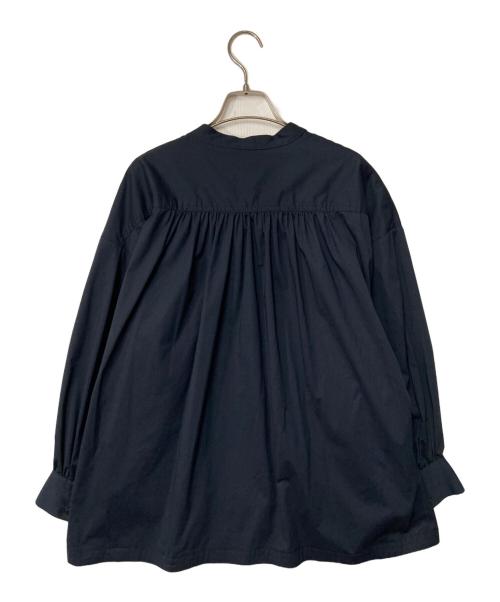 SINME（シンメ）SINME (シンメ) バンドカラーボリュームシャツ プルオーバーシャツ ネイビー サイズ:Mの古着・服飾アイテム