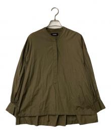 SINME（シンメ）の古着「バンドカラーボリュームシャツ プルオーバーシャツ」｜ブラウン