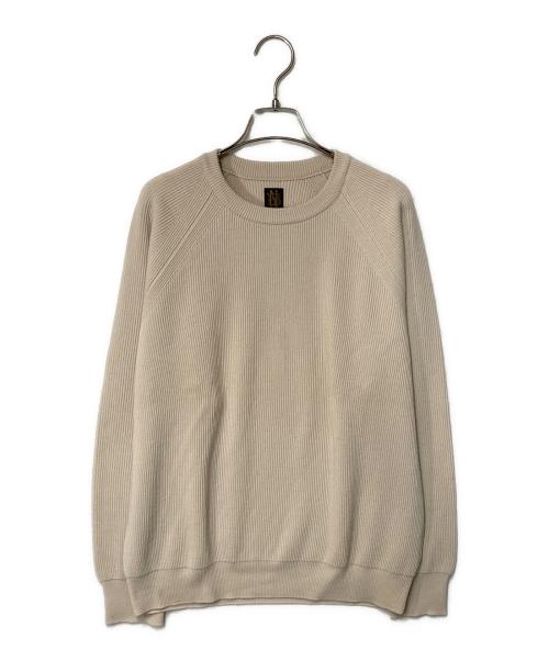 BATONER（バトナ―）BATONER (バトナ―) HARD TWIST WOOL CREW NECK ベージュ サイズ:1の古着・服飾アイテム