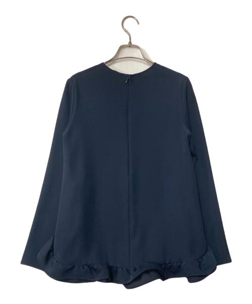 YOKO CHAN（ヨーコチャン）YOKO CHAN (ヨーコチャン) ロングスリーブバックフリルブラウス ネイビー サイズ:36の古着・服飾アイテム