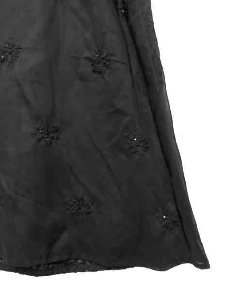 itobanashi（イトバナシ）itobanashi (イトバナシ) シアー袖切替刺繍ワンピース ブラック サイズ:-の古着・服飾アイテム
