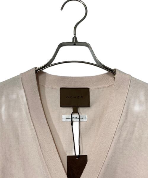 OCHER.（オーカー）OCHER. (オーカー) コットンVネックカーディガン ピンク サイズ:4の古着・服飾アイテム