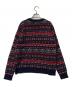 INVERALLAN (インバーアラン) フェアアイル柄 ウール クルーネックニット ネイビー×レッド サイズ:42（実寸参照）：11000円