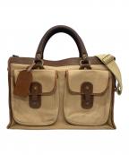 GHURKAグルカ）の古着「No.5 EXAMINER レザー×キャンバス 2WAYバッグ」｜ブラウン×ベージュ