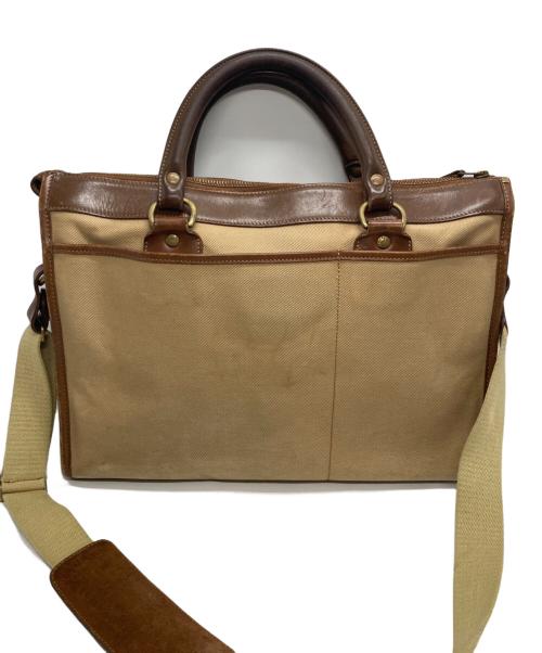 GHURKA（グルカ）GHURKA (グルカ) No.5 EXAMINER レザー×キャンバス 2WAYバッグ ブラウン×ベージュの古着・服飾アイテム
