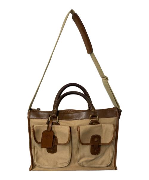 GHURKA（グルカ）GHURKA (グルカ) No.5 EXAMINER レザー×キャンバス 2WAYバッグ ブラウン×ベージュの古着・服飾アイテム