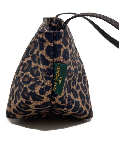 Herve Chapelier（エルベシャプリエ）Herve Chapelier (エルベシャプリエ) 1927F レオパード ナイロン舟型ショルダーバッグXS ブラウン×ブラックの古着・服飾アイテム
