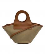 HEREUヘリュー）の古着「2WAY トートバッグ」｜ベージュ×ブラウン