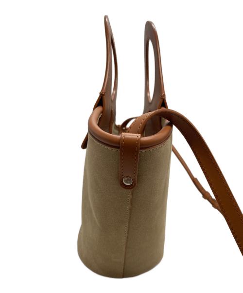 HEREU（ヘリュー）HEREU (ヘリュー) 2WAY トートバッグ ベージュ×ブラウンの古着・服飾アイテム