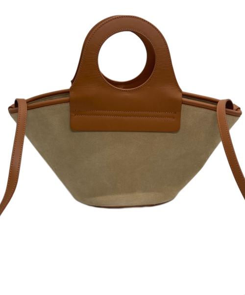 HEREU（ヘリュー）HEREU (ヘリュー) 2WAY トートバッグ ベージュ×ブラウンの古着・服飾アイテム