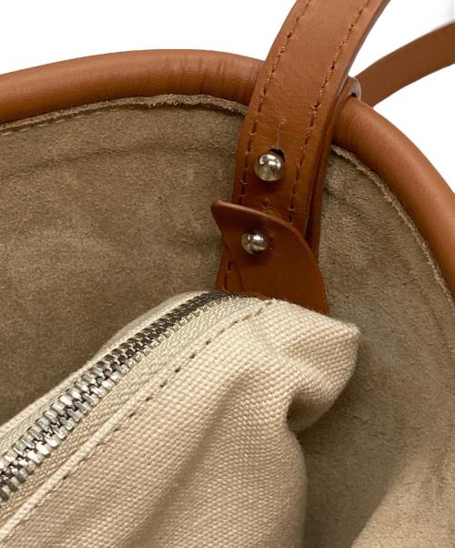 HEREU（ヘリュー）HEREU (ヘリュー) 2WAY トートバッグ ベージュ×ブラウンの古着・服飾アイテム