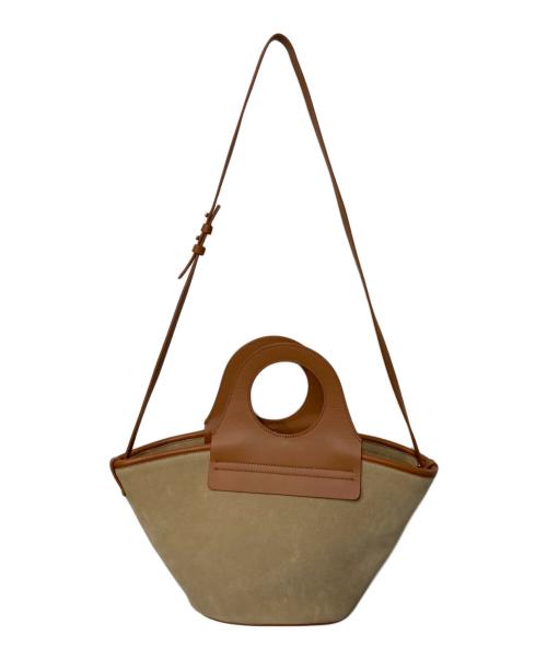 HEREU（ヘリュー）HEREU (ヘリュー) 2WAY トートバッグ ベージュ×ブラウンの古着・服飾アイテム