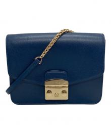 FURLA（フルラ）の古着「チェーンショルダーバッグ」｜ネイビー