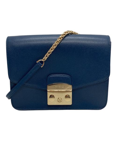 FURLA（フルラ）FURLA (フルラ) チェーンショルダーバッグ ネイビーの古着・服飾アイテム