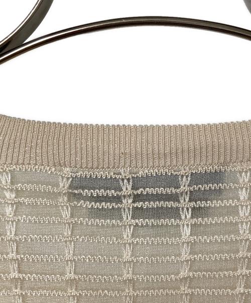 Salvatore Ferragamo（サルヴァトーレ フェラガモ）Salvatore Ferragamo (サルヴァトーレ フェラガモ) レザーシルク切替レースワンピース ベージュ サイズ:XLの古着・服飾アイテム