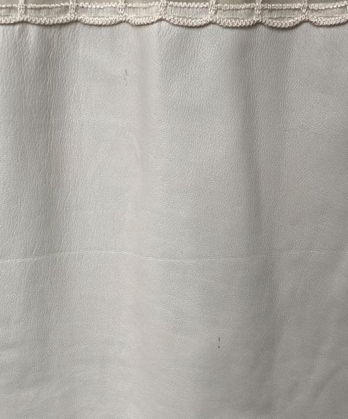 Salvatore Ferragamo（サルヴァトーレ フェラガモ）Salvatore Ferragamo (サルヴァトーレ フェラガモ) レザーシルク切替レースワンピース ベージュ サイズ:XLの古着・服飾アイテム