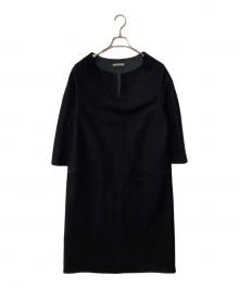 BOTTEGA VENETA（ボッテガベネタ）の古着「カシミヤ混ウールワンピース」｜ブラック