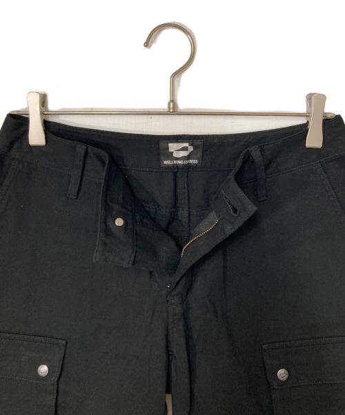 WELLBEING EXPRESS（ウェルビーイングエクスプレス）WELLBEING EXPRESS (ウェルビーイングエクスプレス) ナイロン切替カーゴパンツ ブラック サイズ:Ｍの古着・服飾アイテム