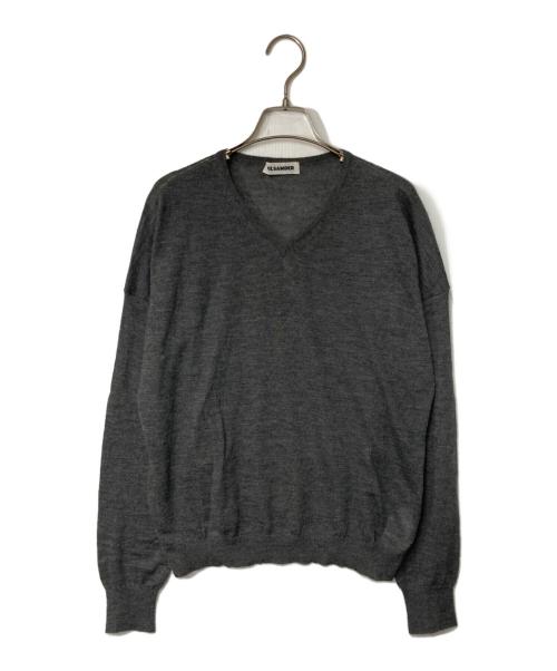 JIL SANDER（ジルサンダー）JIL SANDER (ジルサンダー) カシミヤVネックニット グレー サイズ:実寸参照の古着・服飾アイテム