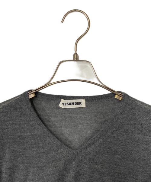 JIL SANDER（ジルサンダー）JIL SANDER (ジルサンダー) カシミヤVネックニット グレー サイズ:実寸参照の古着・服飾アイテム