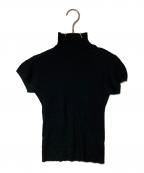 GUCCIグッチ）の古着「ハイネック カシミヤ ショートスリーブニット」｜ブラック