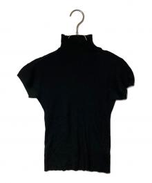 GUCCI（グッチ）の古着「ハイネック カシミヤ ショートスリーブニット」｜ブラック