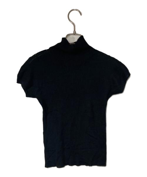 GUCCI（グッチ）GUCCI (グッチ) ハイネック カシミヤ ショートスリーブニット ブラック サイズ:Sの古着・服飾アイテム