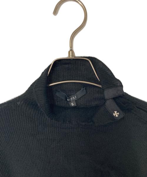 GUCCI（グッチ）GUCCI (グッチ) ハイネック カシミヤ ショートスリーブニット ブラック サイズ:Sの古着・服飾アイテム