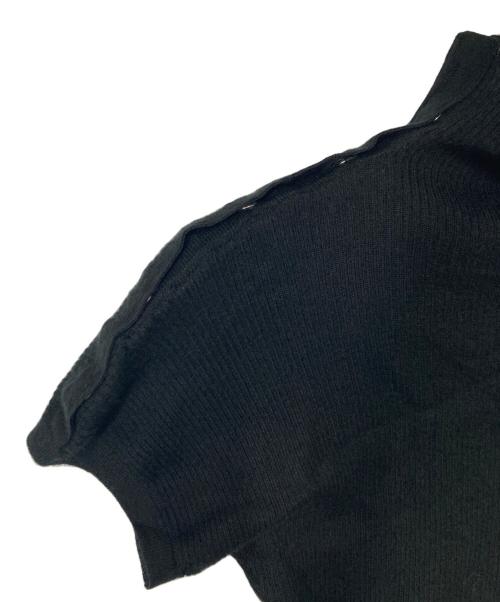 GUCCI（グッチ）GUCCI (グッチ) ハイネック カシミヤ ショートスリーブニット ブラック サイズ:Sの古着・服飾アイテム
