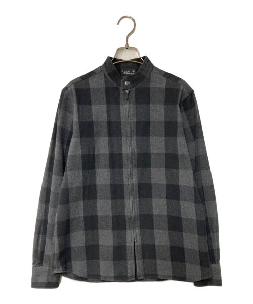 agnes b homme（アニエスベーオム）agnes b homme (アニエスベーオム) チェックジャケット ブラック×グレー サイズ:36の古着・服飾アイテム