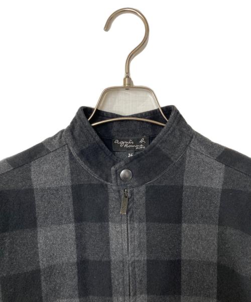 agnes b homme（アニエスベーオム）agnes b homme (アニエスベーオム) チェックジャケット ブラック×グレー サイズ:36の古着・服飾アイテム