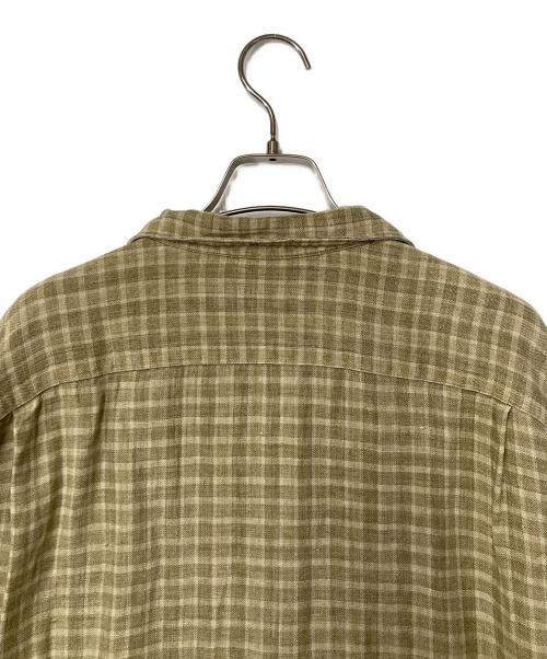 POLO RALPH LAUREN（ポロ・ラルフローレン）POLO RALPH LAUREN (ポロ・ラルフローレン) ARTIST WORKSHIRT リネンオープンカラーチェックシャツ ベージュ サイズ:XXLの古着・服飾アイテム