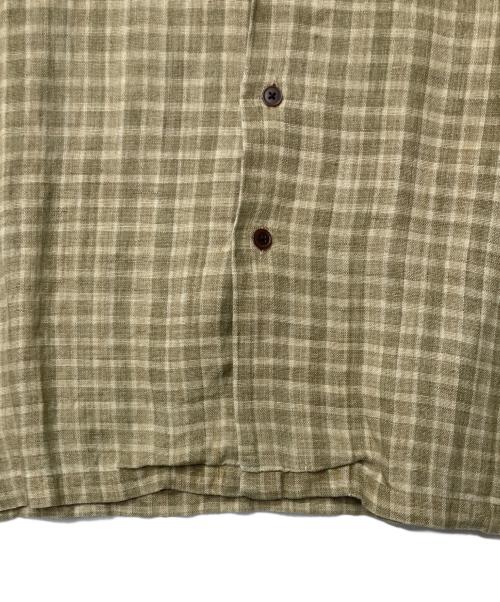 POLO RALPH LAUREN（ポロ・ラルフローレン）POLO RALPH LAUREN (ポロ・ラルフローレン) ARTIST WORKSHIRT リネンオープンカラーチェックシャツ ベージュ サイズ:XXLの古着・服飾アイテム