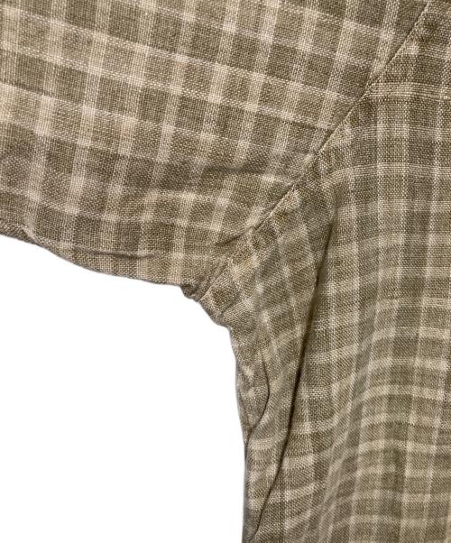 POLO RALPH LAUREN（ポロ・ラルフローレン）POLO RALPH LAUREN (ポロ・ラルフローレン) ARTIST WORKSHIRT リネンオープンカラーチェックシャツ ベージュ サイズ:XXLの古着・服飾アイテム