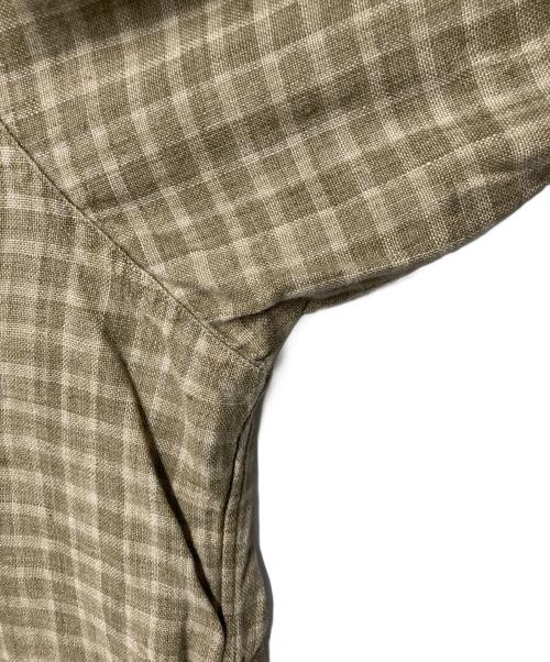 POLO RALPH LAUREN（ポロ・ラルフローレン）POLO RALPH LAUREN (ポロ・ラルフローレン) ARTIST WORKSHIRT リネンオープンカラーチェックシャツ ベージュ サイズ:XXLの古着・服飾アイテム