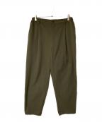 NANGAナンガ）の古着「AIR CLOTH COMFY TUCK TAPERED PANTS」｜オリーブ