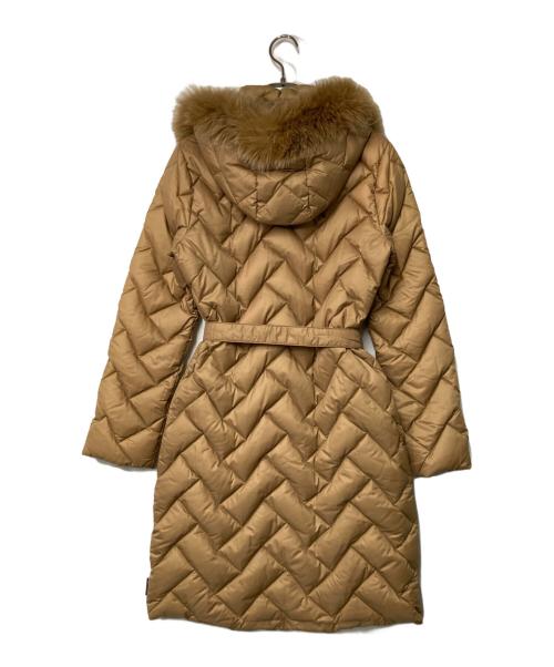 MONCLER（モンクレール）MONCLER (モンクレール) MELANIE ファー フーデッド キルティングダウンコート ブラウンの古着・服飾アイテム