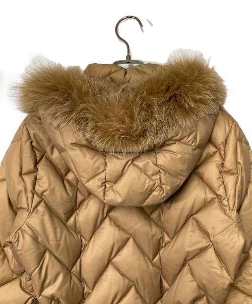 MONCLER（モンクレール）MONCLER (モンクレール) MELANIE ファー フーデッド キルティングダウンコート ブラウンの古着・服飾アイテム