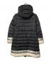MONCLER (モンクレール) YSALINE フーデッドダウンコート ブラック×シルバー×アイボリー サイズ:表記なし(下記採寸参照)：14000円