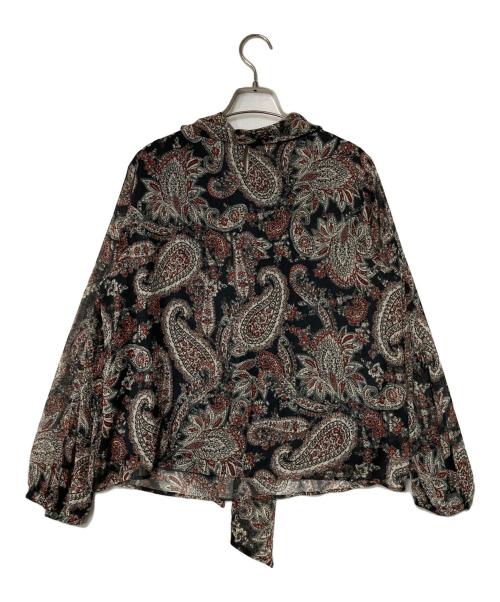 Leilian（レリアン）Leilian (レリアン) シアーペイズリー柄ボウタイブラウス ブラック サイズ:13の古着・服飾アイテム