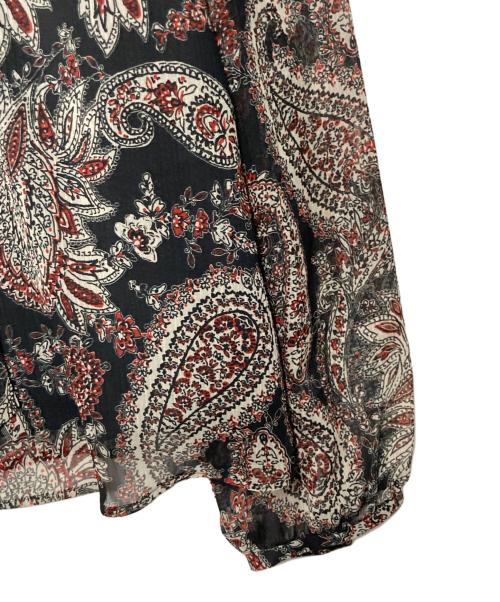 Leilian（レリアン）Leilian (レリアン) シアーペイズリー柄ボウタイブラウス ブラック サイズ:13の古着・服飾アイテム