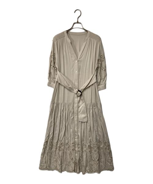 Diagram（ダイアグラム）Diagram (ダイアグラム) カットワークティアードワンピース ベージュ サイズ:36の古着・服飾アイテム