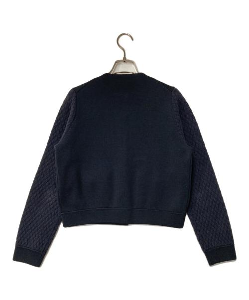 BALLSEY（ボールジィ）BALLSEY (ボールジィ) ウールコットンパールコンビ クルーネックカーディガン ネイビー サイズ:Sの古着・服飾アイテム