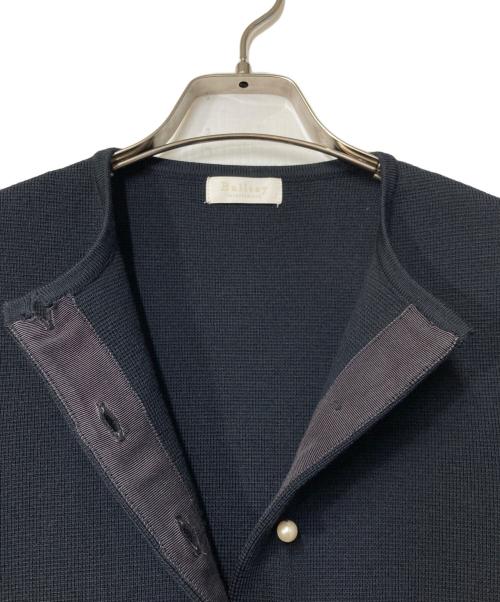 BALLSEY（ボールジィ）BALLSEY (ボールジィ) ウールコットンパールコンビ クルーネックカーディガン ネイビー サイズ:Sの古着・服飾アイテム