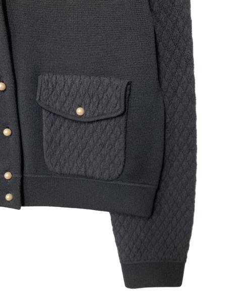 BALLSEY（ボールジィ）BALLSEY (ボールジィ) ウールコットンパールコンビ クルーネックカーディガン ネイビー サイズ:Sの古着・服飾アイテム