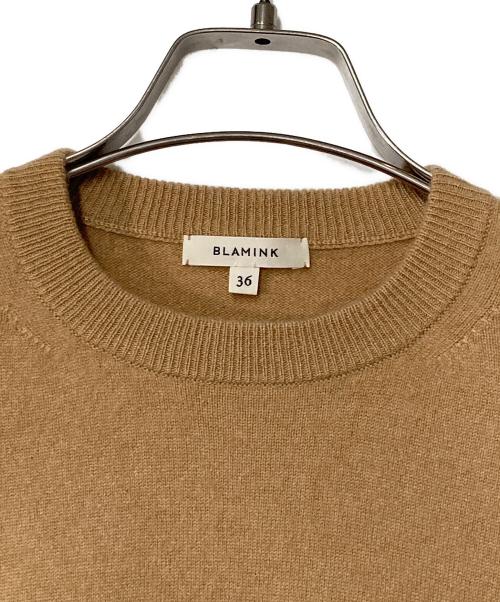 BLAMINK（ブラミンク）BLAMINK (ブラミンク) カシミヤ クルーネックニット キャメル サイズ:36の古着・服飾アイテム